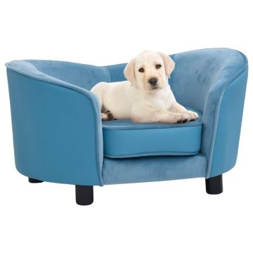 Divano per Cani Turchese 69x49x40 cm in Peluche e Similpelle