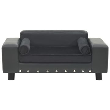 Divano per Cani Grigio Scuro 81x43x31cm in Peluche e Similpelle