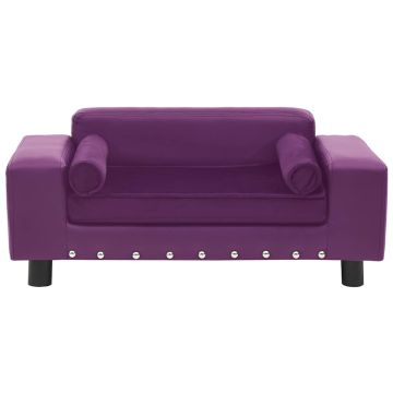 Divano per Cani Borgogna 81x43x31 cm in Peluche e Similpelle
