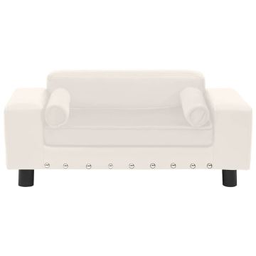 Divano per Cani Crema 81x43x31 cm in Peluche e Similpelle