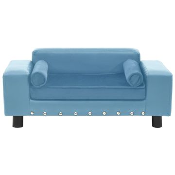 Divano per Cani Blu 81x43x31 cm in Peluche e Similpelle