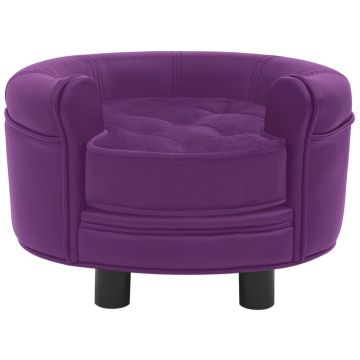 Divano per Cani Borgogna 48x48x32 cm in Peluche e Similpelle