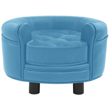Divano per Cani Turchese 48x48x32 cm in Peluche e Similpelle