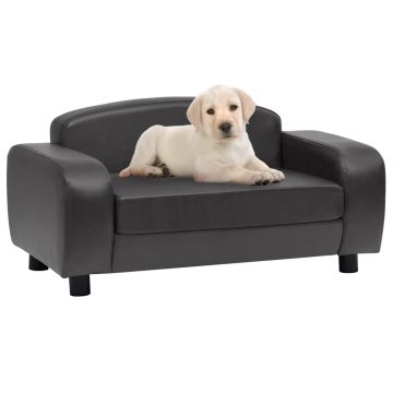 Divano per Cani Grigio Scuro 80x50x40 cm in Similpelle