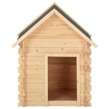Cuccia per Cani 80x80x100,6 cm in Legno Massello di Pino