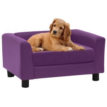 Divano per Cani Cuscino Borgogna 60x43x30cm Peluche Similpelle