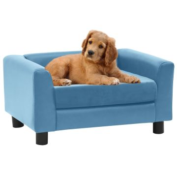 Divano per Cani Cuscino Turchese 60x43x30cm Peluche Similpelle