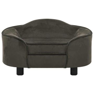 Divano per Cani Grigio Scuro 67x47x36 cm in Peluche
