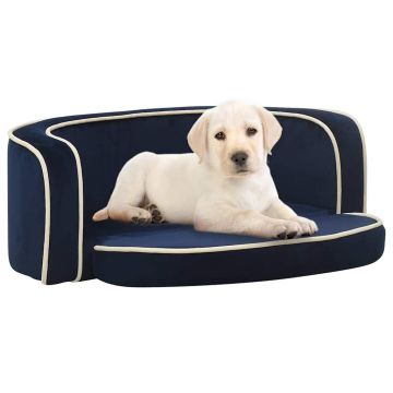 Divano Cani Pieghevole Blu 73x67x26 cm in Peluche e Cuscino