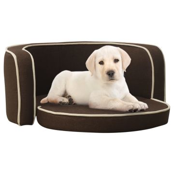 Divano Cani Pieghevole Marrone 76x71x30cm Cuscino Lino Lavabile