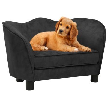 Divano per Cani Nero 66x43x40 cm in Peluche