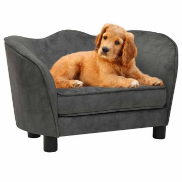 Divano per Cani Grigio Scuro 66x43x40 cm in Peluche