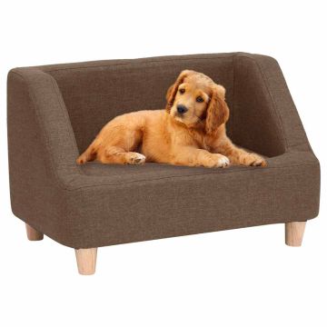 Divano per Cani Marrone 60x37x39 cm in Lino