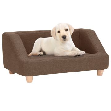 Divano per Cani Marrone 95x63x39 cm in Lino