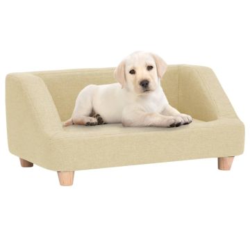Divano per Cani Crema 95x63x39 cm in Lino