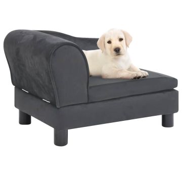 Divano per Cani Grigio Scuro 57x34x36 cm in Peluche