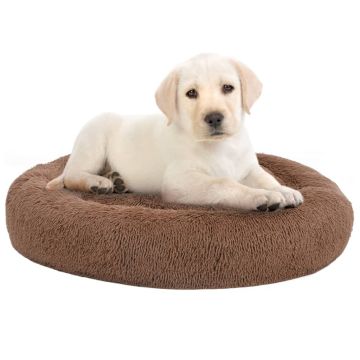 Cuscino Lavabile per Cani e Gatti Marrone 70x70x15 cm Peluche