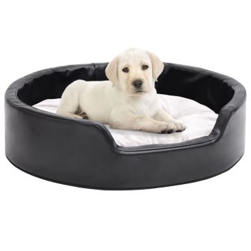 Lettino per Cani Nero e Beige 69x59x19 cm Peluche e Similpelle