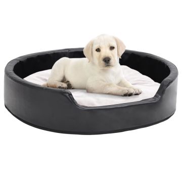 Lettino per Cani Nero e Beige 79x70x19 cm Peluche e Similpelle
