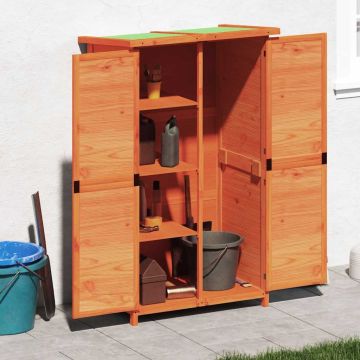 Rimessa da Giardino Marrone 83x57x140 cm Legno Massello di Pino