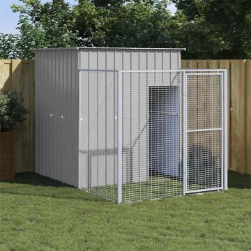 Casetta Cani Corsa Grigio Chiaro 165x251x181 cm Acciaio Zincato
