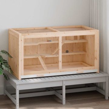 Gabbia per criceti 104x52x54 cm in legno massello di abete