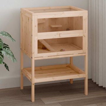 Gabbia per criceti 55x40x80 cm in legno massello di abete