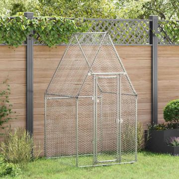 Gabbia per Polli Argento 100x100x190 cm in Acciaio Zincato