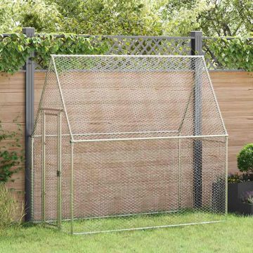 Gabbia per Polli Argento 200x100x190 cm in Acciaio Zincato