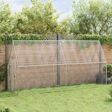 Gabbia per Polli Argento 400x100x190 cm in Acciaio Zincato