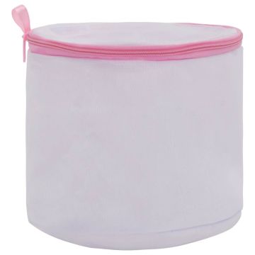 Set Borse della Biancheria in Rete 3 pz Bianco e Rosa