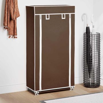 Scarpiera in Tessuto Richiudibile 58 x 28 x 106 cm Marrone
