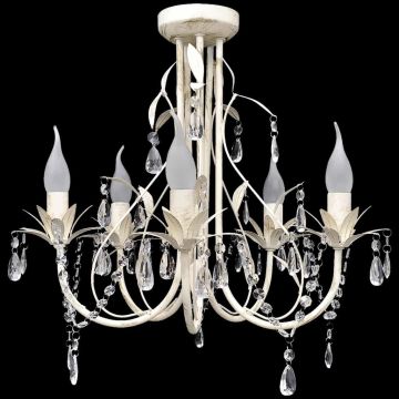 Lampada da Soffitto Lampadario in Cristallo con 5 Portalampade