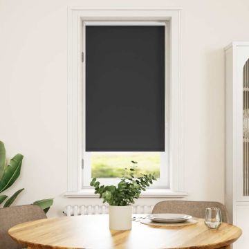 Tenda a rullo oscurante 64,4x120 cm Tessuto Larghezza 60 cm Nero