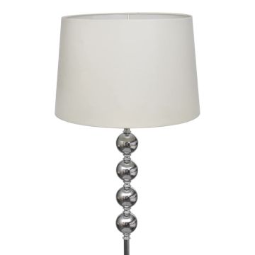 Lampada da Pavimento Supporto Alto Decorazione a 4 Sfere Bianca