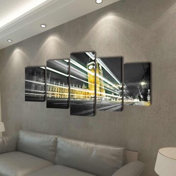 Set Stampa su Tela da Muro Londra Big Ben 100 x 50 cm