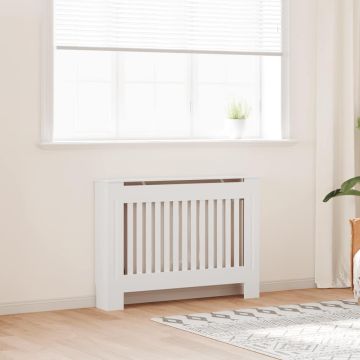 Armadietto Copritermosifone in Legno Multistrato Bianco 112 cm