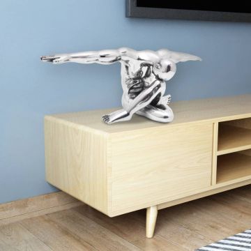 Figura Decorativa Pensatore Alluminio Argento