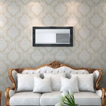 Specchio da Parete Stile Barocco 100x50 cm Nero