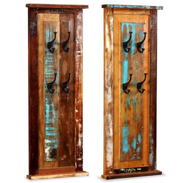 Appendiabiti 2 pz in Legno Massello di Recupero 38x100 cm