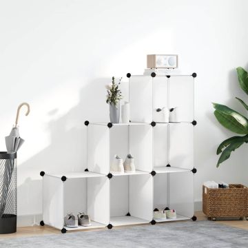 Armadio Salvaspazio a Cubo con 6 Scomparti Bianco