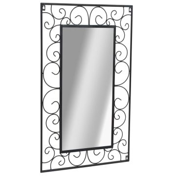 Specchio da Parete Rettangolare 50x80 cm Nero