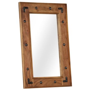 Specchio in Legno Massello di Acacia 50x80 cm