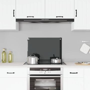 Paraschizzi per Cucina Nero 70x50 cm in Vetro Temperato