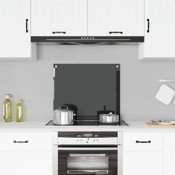 Paraschizzi per Cucina Nero 70x60 cm in Vetro Temperato