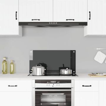 Paraschizzi per Cucina Nero 80x40 cm in Vetro Temperato
