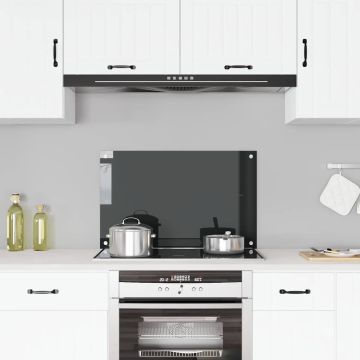 Paraschizzi per Cucina Nero 80x50 cm in Vetro Temperato