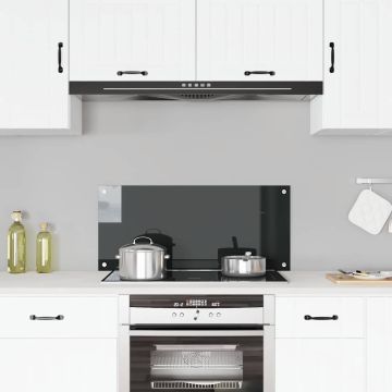 Paraschizzi per Cucina Nero 90x40 cm in Vetro Temperato