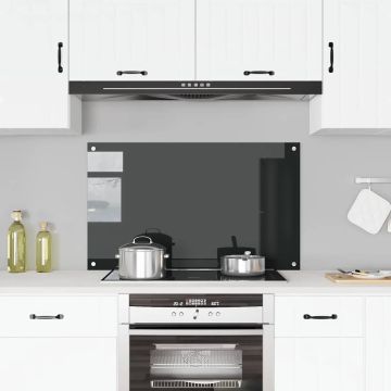 Paraschizzi per Cucina Nero 100x60 cm in Vetro Temperato