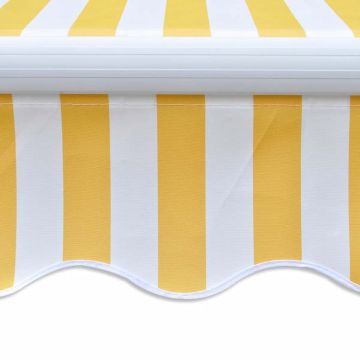 Tenda da Sole Pieghevole 600 cm Giallo e Bianco